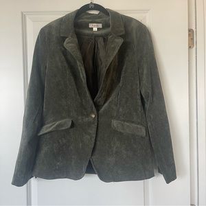 Dressbarn olive green corduroy blazer with pockets size Large western